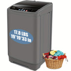 Portable Washing Machine 17.8Lbs/15.6Lbs Large Capacity, Full Automatic Washing Machine with 10 Programs And 8 Water Levels Selections, LED Display, Low Noise, Small Washing Machine for Apartment, Home, Dorms, Apartment Laundry, Compact Laundry Solution,