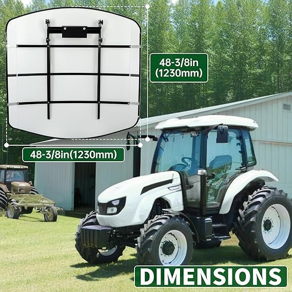 Tractor Canopy Compatible with All ROPS 48-3/8" X 48-3/8" Equipped Tractors and Mowers with a 2" x 2" or 2" x 3" ROPS (Will Add About 4'' to The Height of The Tractor, Red/Orange/Green/Wthite)