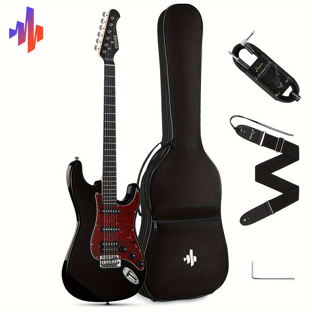 Donner 39 Inch Electric Guitar, Designer Series DST-200 Stylish Solid Body Electric Guitar for Beginner Intermediate & Pro Players, Single Coil Split System, Bonus Bag, Cable, Strap