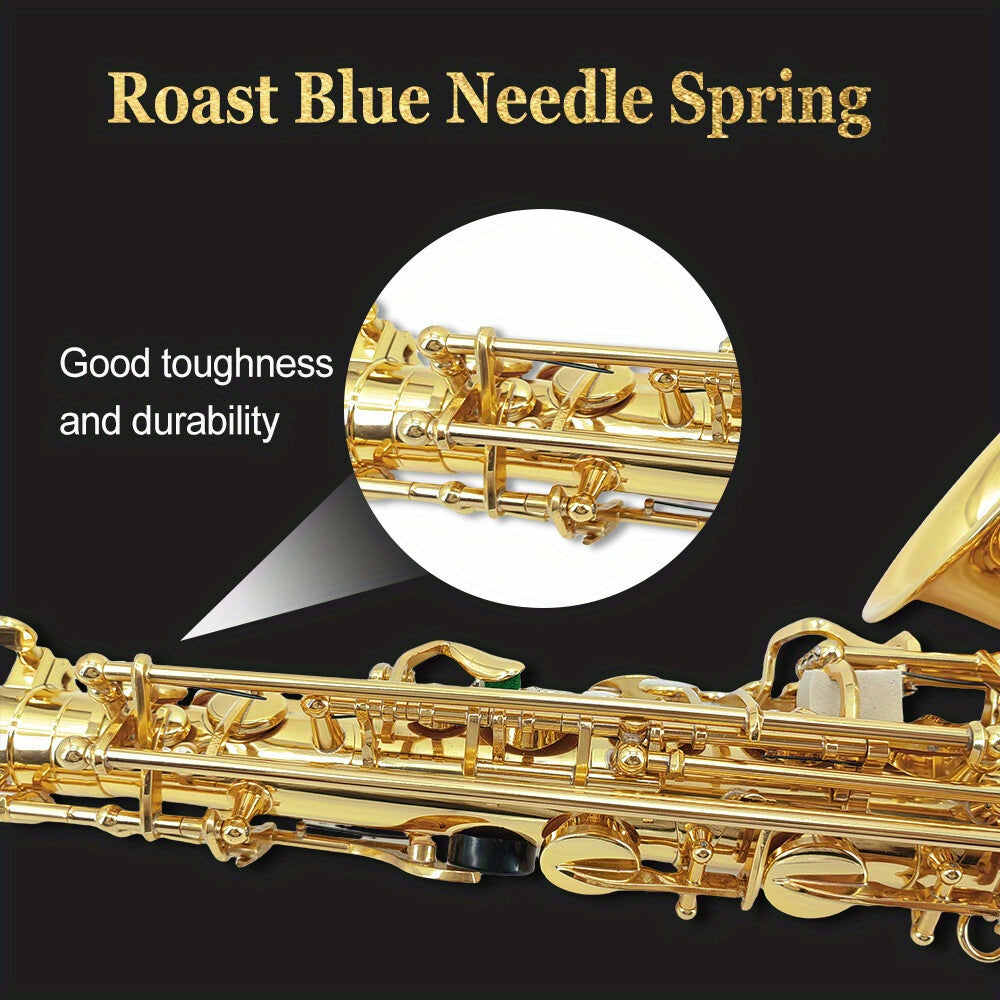YoungMonic Eb Alto Saxophone for Beginners Adult, Saxophone Student, E Flat Alto Sax Full Kit with Reeds, Pads, Hard Carrying Case, Cleaning Cloth & Rod