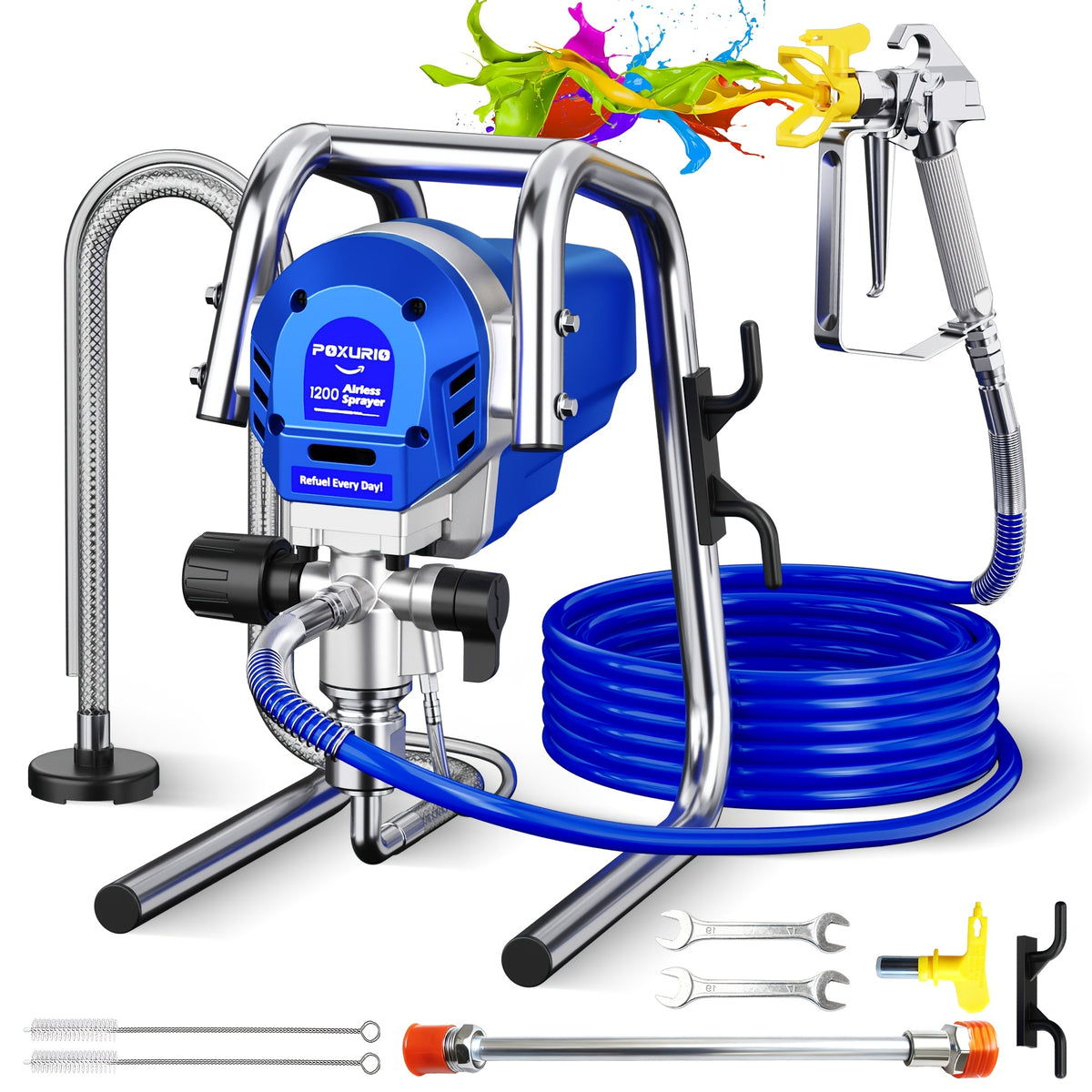 1200W Heavy-Duty Airless Paint Sprayer, 3300PSI High Pressure And 40.58oz/Min High Flow for Fast Painting, Up to 30% More Coverage with Less Overspray, for House Painting, Interior/Exterior Walls, Fences, Furniture. Gift for Father, Dad And Husband