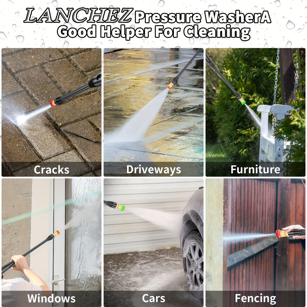 Electric High Pressure Washer, 4500PSI 3.2GPM Electric Washer, with 6 Quick Connection Nozzles, Inlet Pipes And Filters, And Foam Cannons