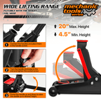 4 Ton Low Profile Hydraulic Trolley Service/Floor Jack, (8000 lbs) Capacity, Lifting Range 4.5"-20"