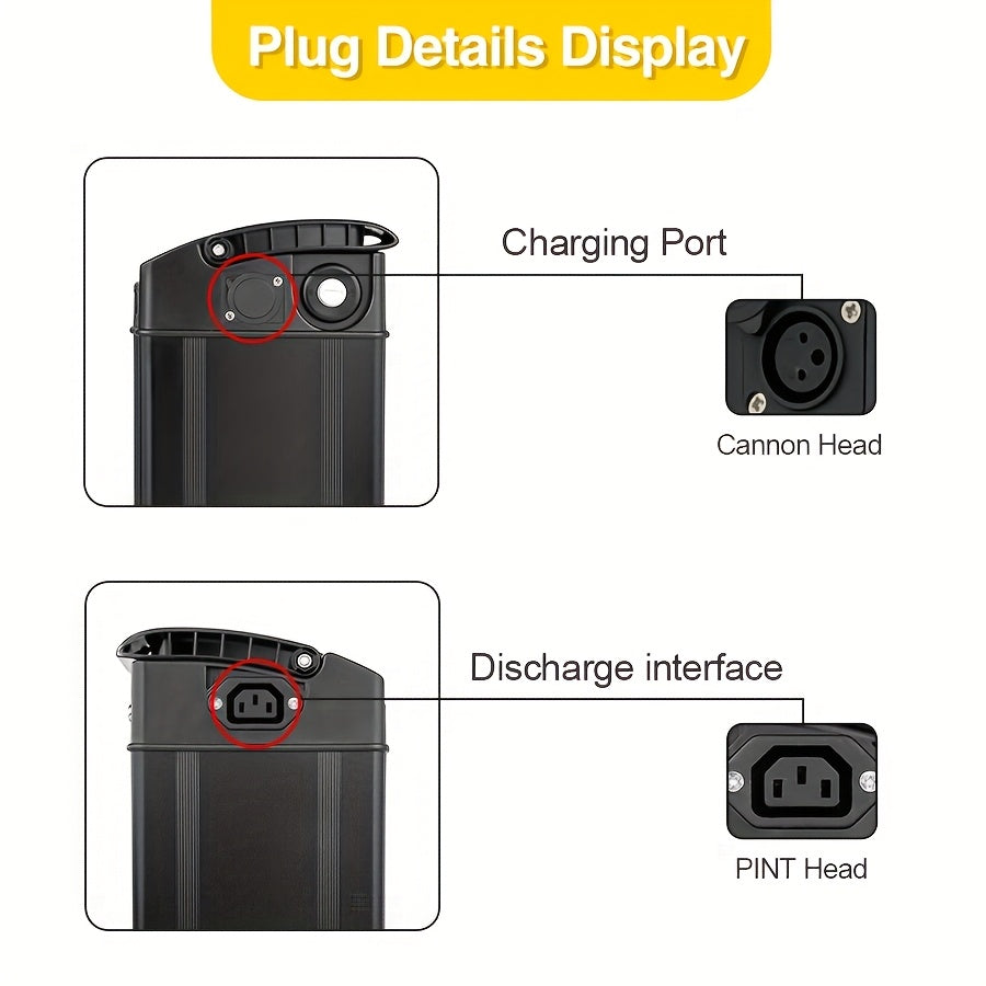 48V15Ah Electric Bicycle Battery Pack, with A Range Of Up to 40 Kilometers, Compatible with 250w/500w740w Motors, Accessories Include Charger/battery Base/slide Kit, Suitable for Many Models Such As GS5/GE5/GS3