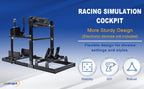 Mokapit More Sturdy Aluminum Alloy Racing Simulator Cockpit Fits for Logitech/ Thrustmaster/ Fanatec/ Moza G29 G920 G923 T300RS Gaming Steering Wheel Stand Excludes Shift Levers Steering Wheels Pedals