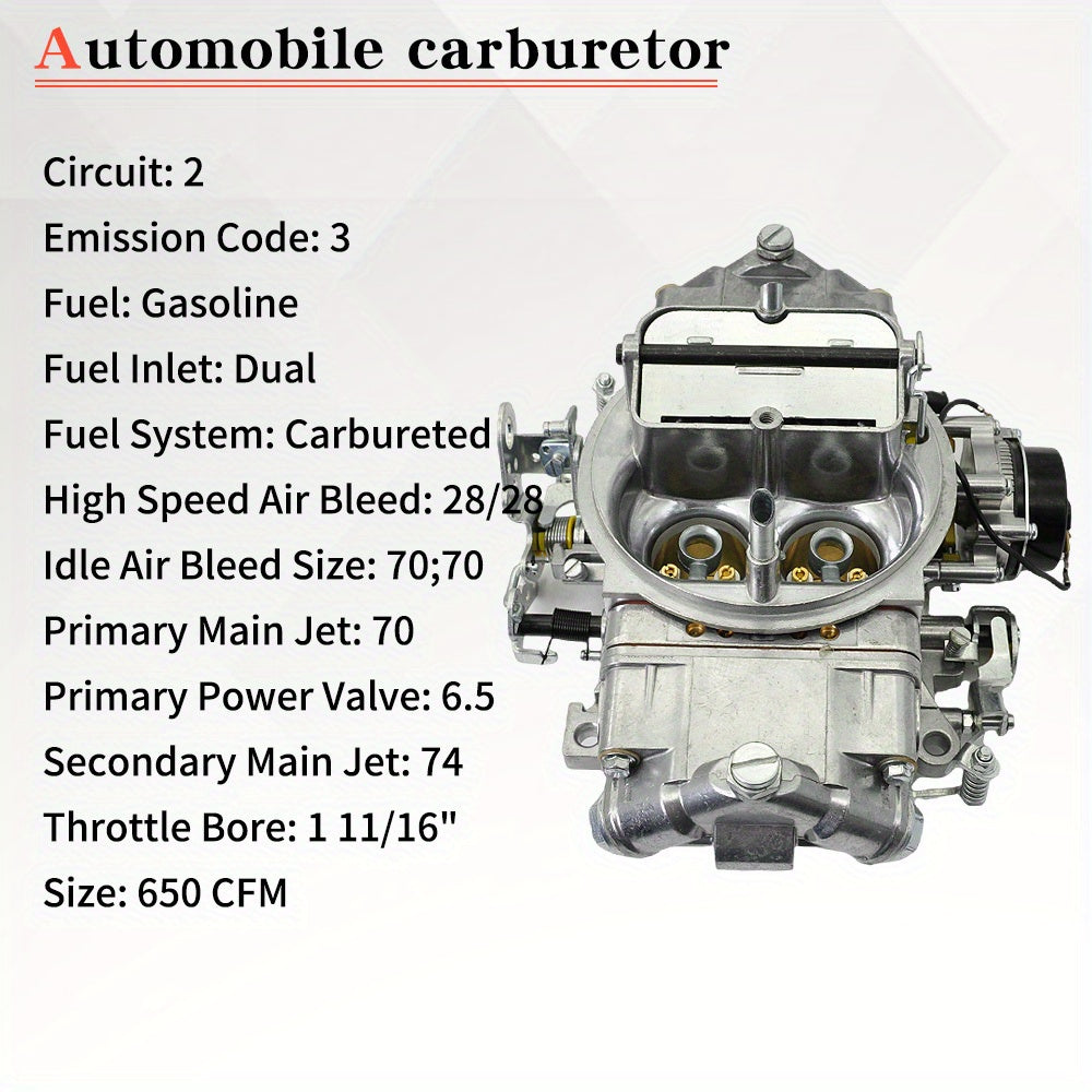 New 4-Barrel 650 CFM Brawler Double-Pumper Carburetor Electric Choke BR-67255 (With Cleaning Brush)