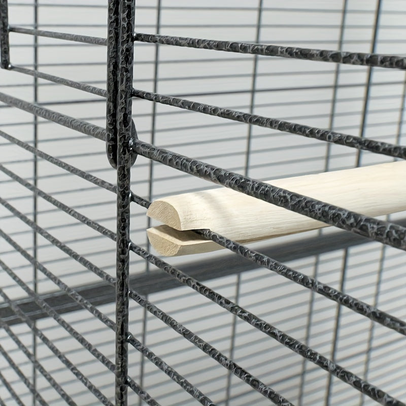 Luxury Villa Birdcage, Extra Large Parrot Cage with Wheels And Roof, Easy Assembly Bird Aviary for Macaw, Roosteratiel, Parakeet, Lovebird, Finch, with Horizontal Wire. Flight Cage Ideal for Breeders