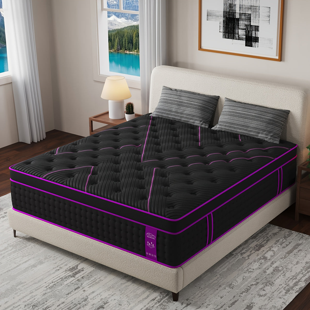 12-Inch/14-Inch Hybrid Mattress, Twn, Full Queen &King Sizes, Ergonomic Support, Individually Wrapped Springs & Memory Foam, Medium Firm