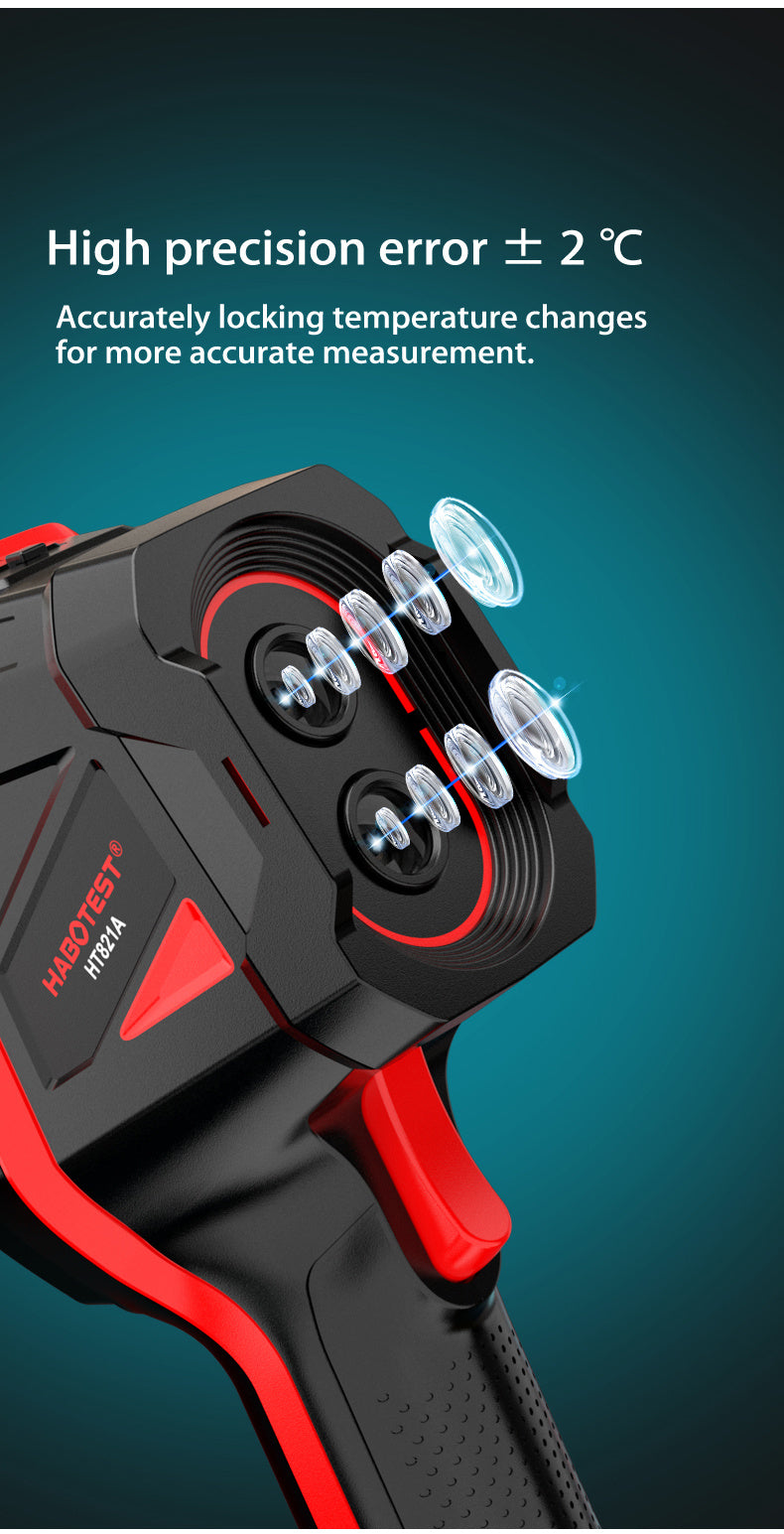 [Portable Thermal Imager] HABOTEST HT821A Portable Wide-Range Thermal Imager (-20°C to 550°C) | 320x240 Resolution | 8GB + USB | Multi-Palettes & LED Light