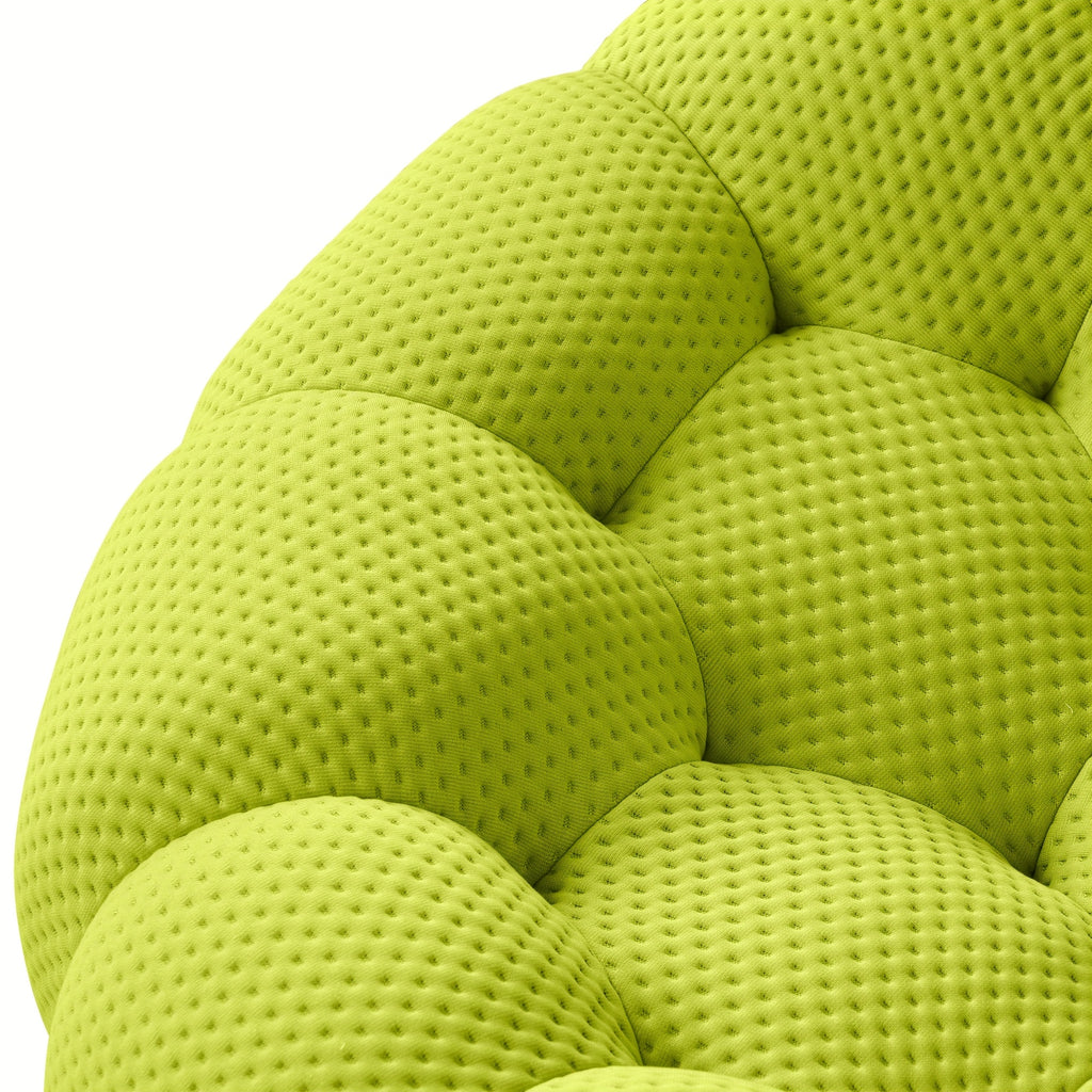 100.03'' Modern Upholstered Curved Sofa, 3 Seater Mesh Fabric Floor Sofa, 3D Honeycomb Shape Curved Couch for Living Room
