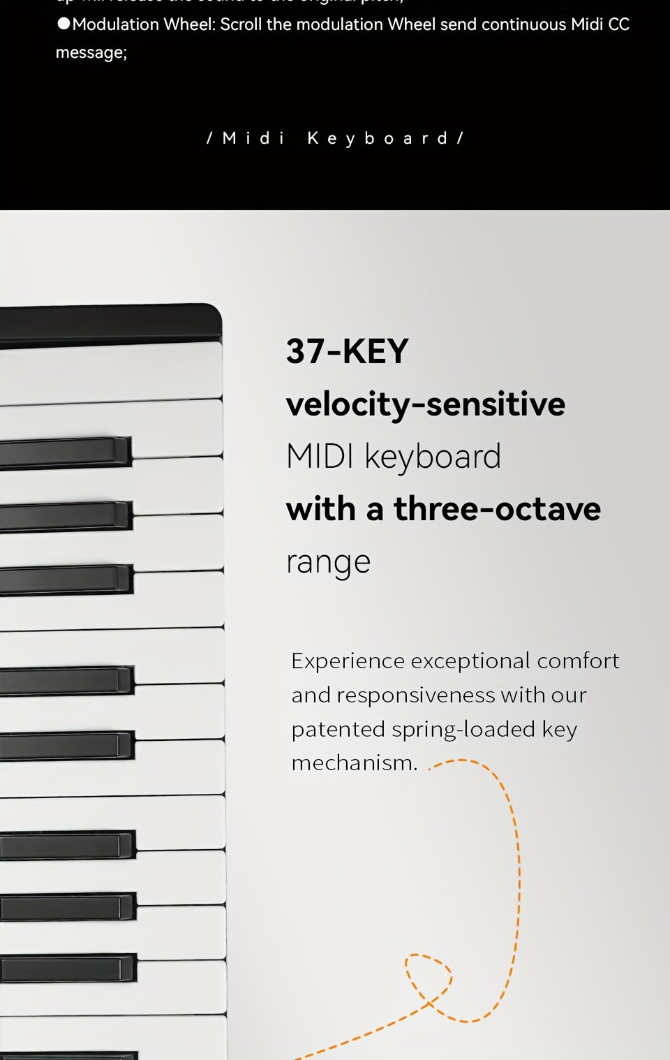 M-VAVE SMK37PRO Professional MIDI Keyboard with 37 Keys, Wireless for Music Composition And Synthesis