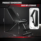 Heavy Duty Adjustable Weight Bench with Resistance Bands And Leg Support, Multi-Function Sit-Up Bench for Home Strength Training, Bench Press, Push-Ups And Ab Workout