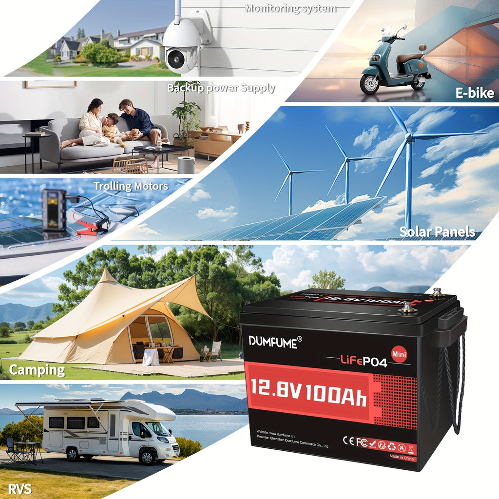 [Halloween] Halloween Special! 12V 100Ah Mini Lithium Iron Phosphate Battery With Built-In 100A BMS, 1280W Power Output, Up To 6000 Cycles, Power Bank, Ideal For RVs, Marine Use, Traction Motors, And Solar Off-Grid Systems