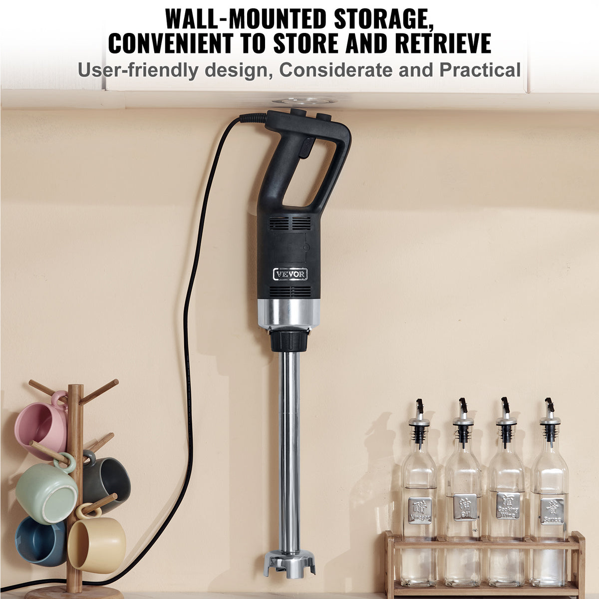 VEVOR Commercial Immersion Blender Variable Speed Heavy Duty Immersion Blender Commercial Hand Mixer 304 Stainless Steel Hand Blender Commercial
