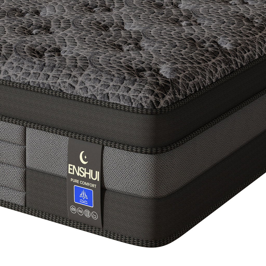 12/14 Inch Queen Size Mattress, King Size Mattress, Full Size Mattress, Twin Mattress in a Box with Memory Foam And Individual Pocket Springs, Motion Isolation, Pressure Relief, Medium Firm Feel, Cool And Comfortable Sleep, Edge