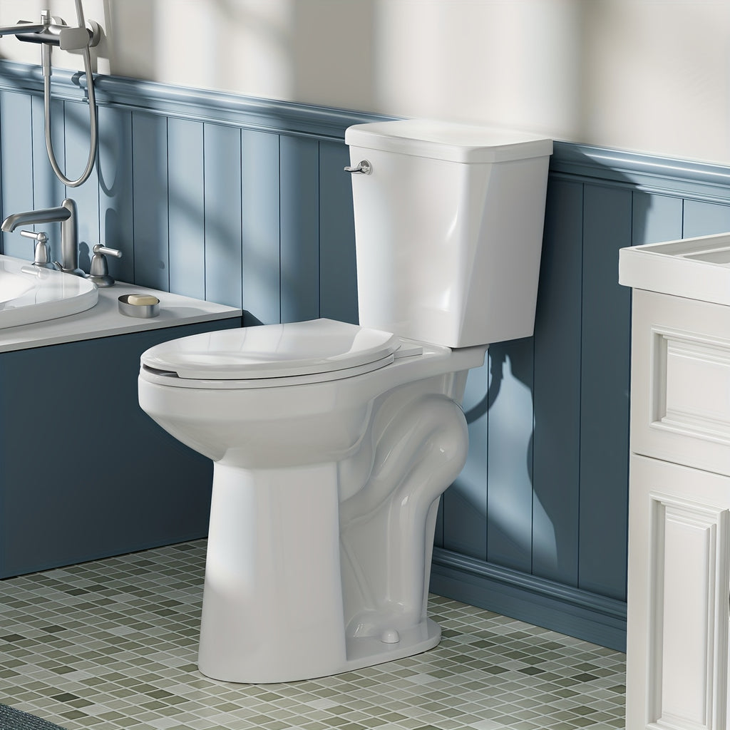 [Tall Toilet For Seniors] 21'' Extra Tall Elongated Toilet With Comfort Chair-Height Seat, 1.6 GPF Powerful Single Flush, 12'' Rough-In, Ideal For Seniors & Tall Individuals