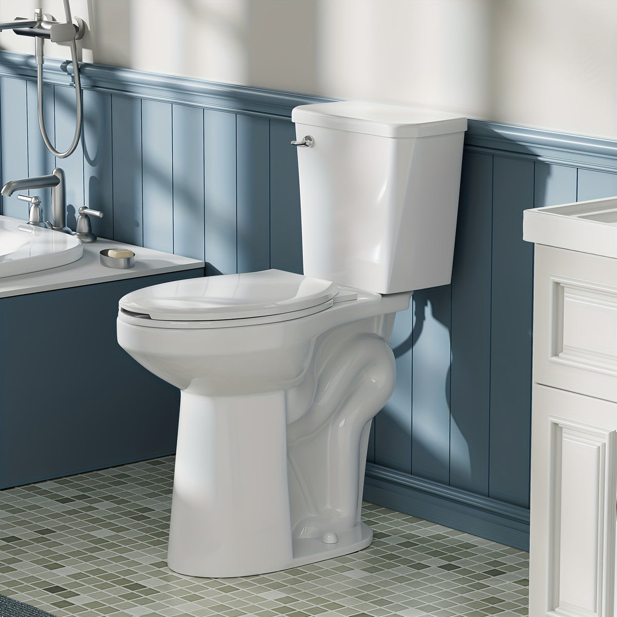 [Tall Toilet For Seniors] 21'' Extra Tall Elongated Toilet With Comfort Chair-Height Seat, 1.6 GPF Powerful Single Flush, 12'' Rough-In, Ideal For Seniors & Tall Individuals