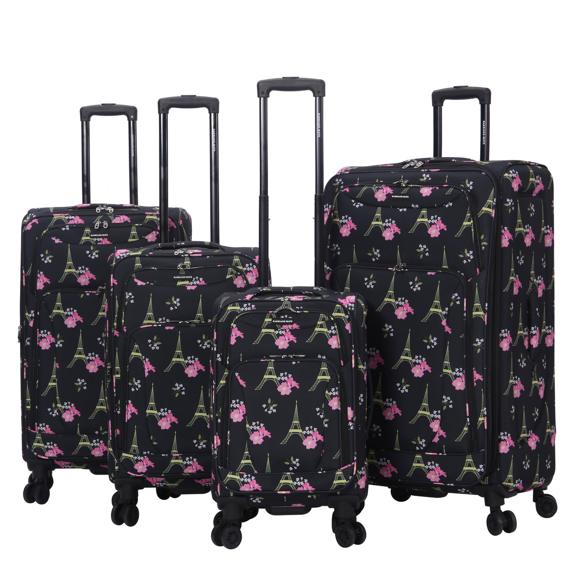 4-Piece Softside Spinner Luggage Set (20+24+28+32 inch) Lightweight Travel Suitcases with 360° Wheels, Telescopic Handle, Multi Pocket Design