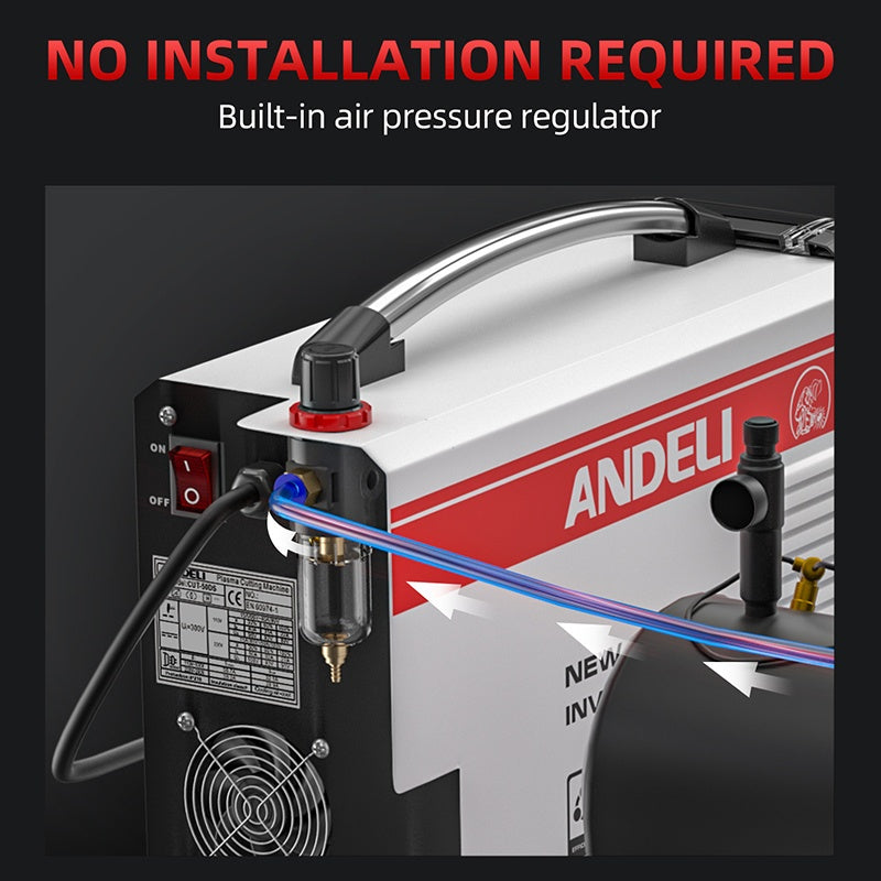 Plasma Cutting Machine 50APM Unguided Arc Plasma Cutting Machine Air Cutting Machine 110/220V Dual Voltage with DC Inverter IGBT, 1/2 Inch Clean Cutting, 3/4 Inch Extreme Cutting, Clearer LCD Display, High-Frequency Non-Contact Metal Cutting Machine