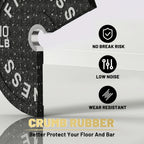 Rubber Bumper Plates with 7ft Barbell, 70LB to 410LB Heavy Duty Weight Plates + 2-Inch Barbell Combo, Bumper Plates with Steel Hub, Home Gym Strength Training for Deadlift Squat Bench Press, 1 Barbell Per Set