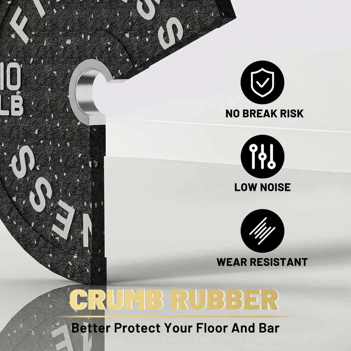 AMGYM 190LB High Bounce Bumper Plates Weight Plates with Colored Fleck Rubber Weight Plate for Weightlifting And Strength Training