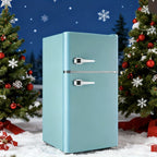 WANAI 3.5 Cu. Ft Mini Fridge with Freezer 2 Doors Mini Fridge Small Refrigerator with Adjustable Thermostat, Shelves Retro Mini Fridge for Dorm, Office, Bedroom, Apartment Black