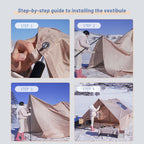 PAKICETUS Inflatable SUV Tailgate Tent with Air Pump for Quick Setup, 4-6 Person Model, Breathable Mesh for Smooth Ventilation, Windproof Oxford Fabric Inflatable Shelter, Suitable for Summer Glamping and Car Camping