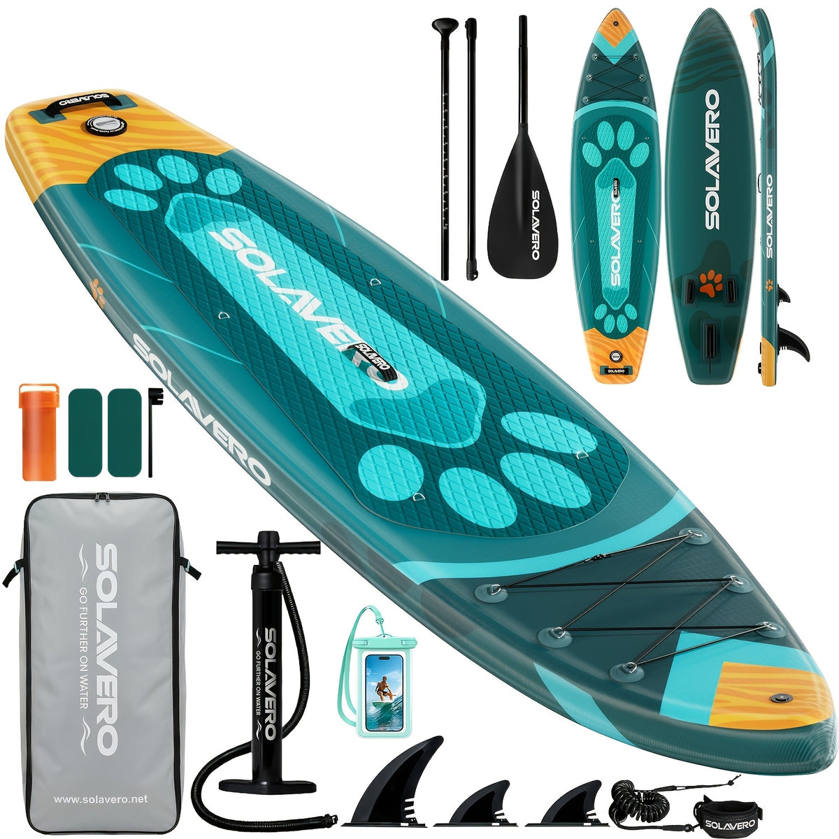 11'6'' Inflatable Paddle Board With Premium SUP Board Accessories, Paddle Board With Anti-Slip EVA Deck For Youth&Adults Of All Skill Levels, SUP Board With Seat For Yoga, Fishing, Surf