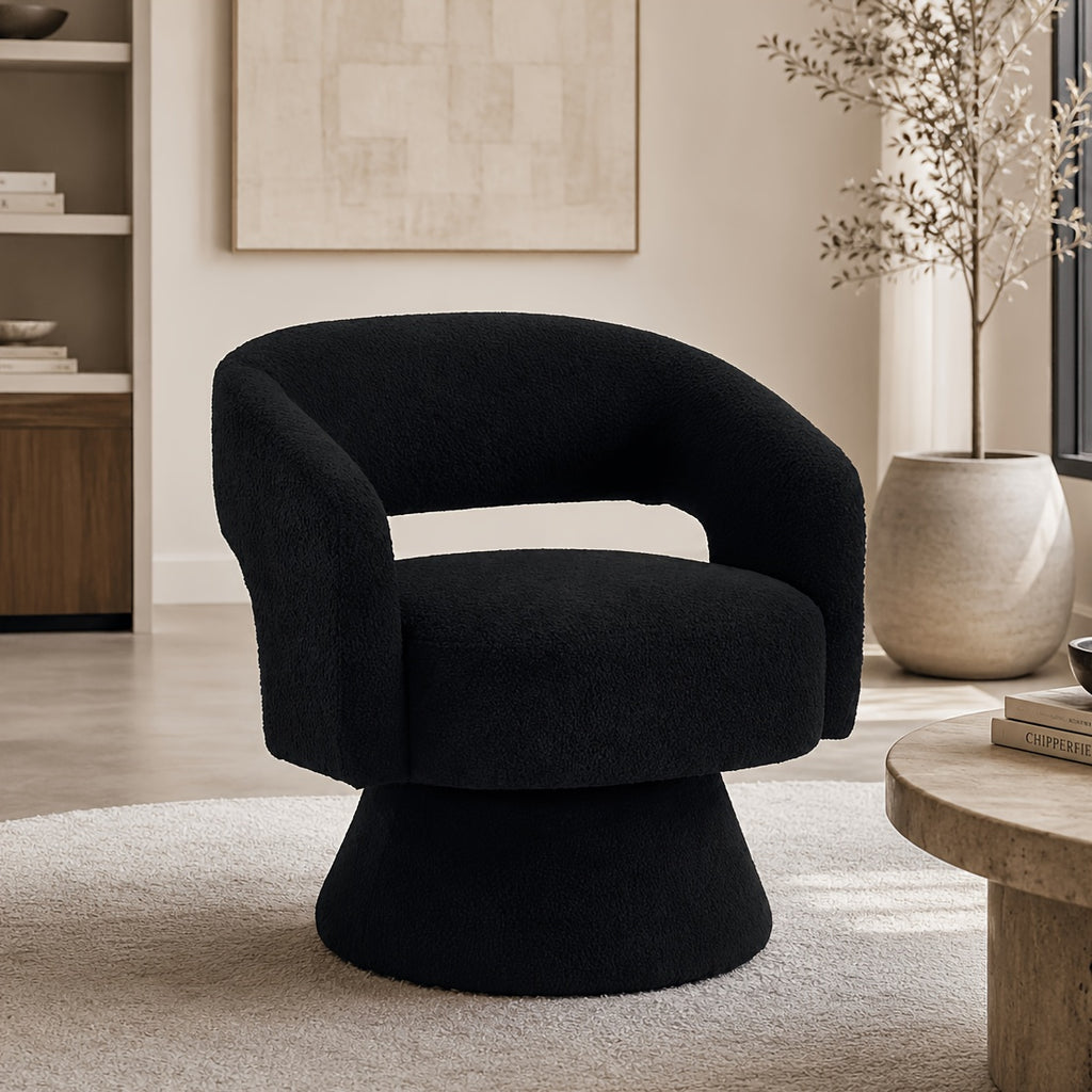 360 Degree Swivel Barrel Chair Modern Velvet Accent Chair Comfy Round Armchair Swivel Accent Chair for Living Room Orange