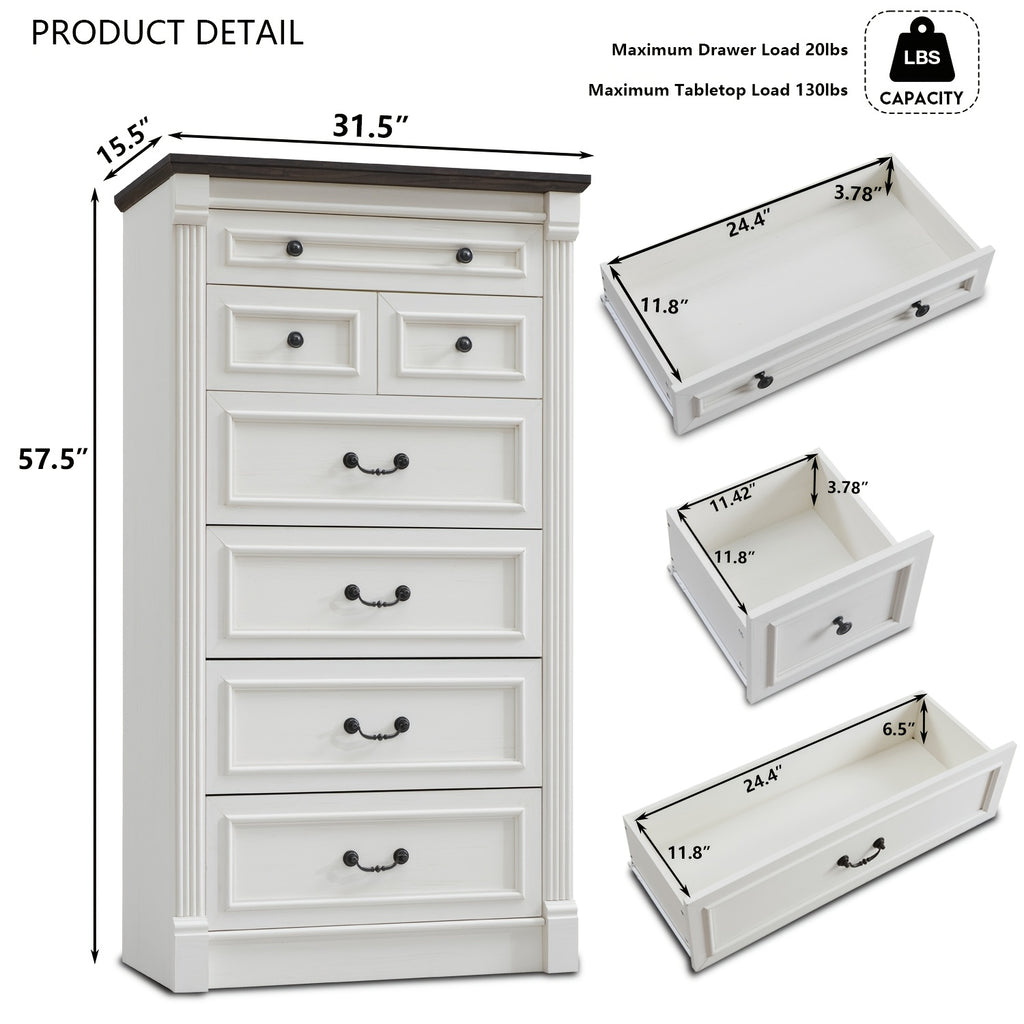 Farmhouse Chest Of Drawers for Bedroom, Storage Dressers for Hallway, Living Room