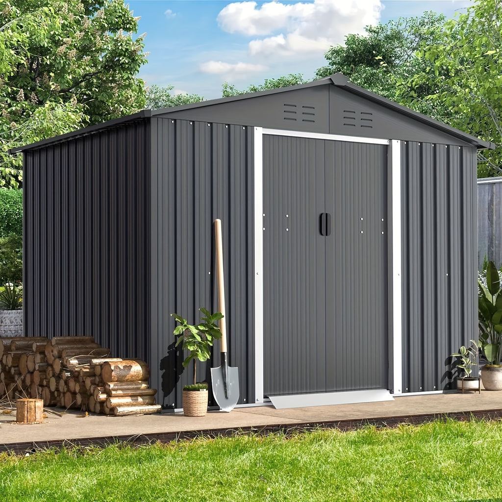 6X8ft Outdoor Garden Storage Shed ，Storage Tool ，with Sliding Door for Lawn Equipment, for Garden Backyard
