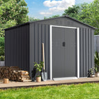 6X8ft Outdoor Garden Storage Shed ，Storage Tool ，with Sliding Door for Lawn Equipment, for Garden Backyard