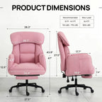 Adjustable Height And Armrest Office Chair with Pocket Spring Cushion, Retractable Footrest Recliner, Swivel High Back Gaming Chair for Home Office, Gaming, Rest, Study