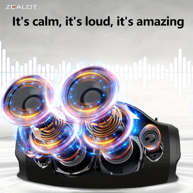ZEALOT 160W Large Speaker, Wireless Speakers with Subwoofer, 60 Hours Playtime, 36000Mah Battery, Fast Charging, Water Resistance, Dual Pairing, Booming Bass. Charging Cable, Connect with Mobile Phone/Tv. for Home, Car, Outdoor, Camping