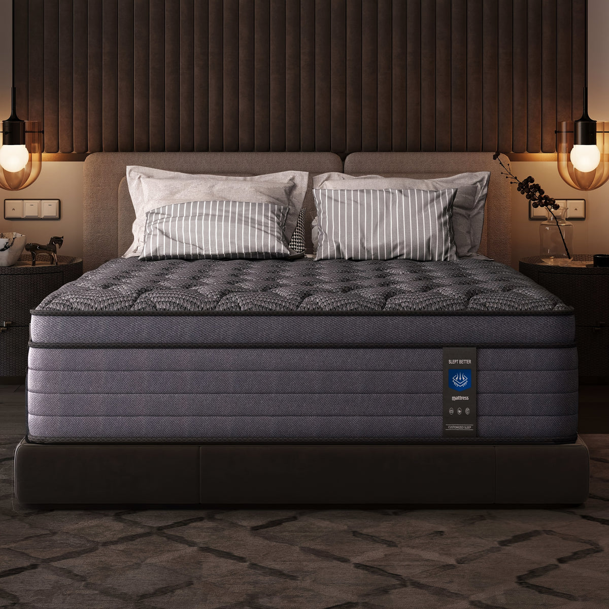 MRH New 10 12 14-inch Twin Full Queen King Memory Foam Hybrid Mattress With Ergonomic Individual Springs, Breathable Fabric, Lumbar Support, For Side/Back Sleepers/Guest Room/Hotel/ Home Bedrooms