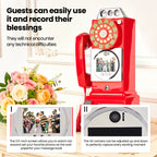 FiayaCom Video Guestbook Retro Phone, Audio Wedding Phone, with A Messaging Feature, Record Preserve Your Special Occasions, for Wedding, Bridal Shower, Baby Shower, Birthday, Graduations, Anniversary