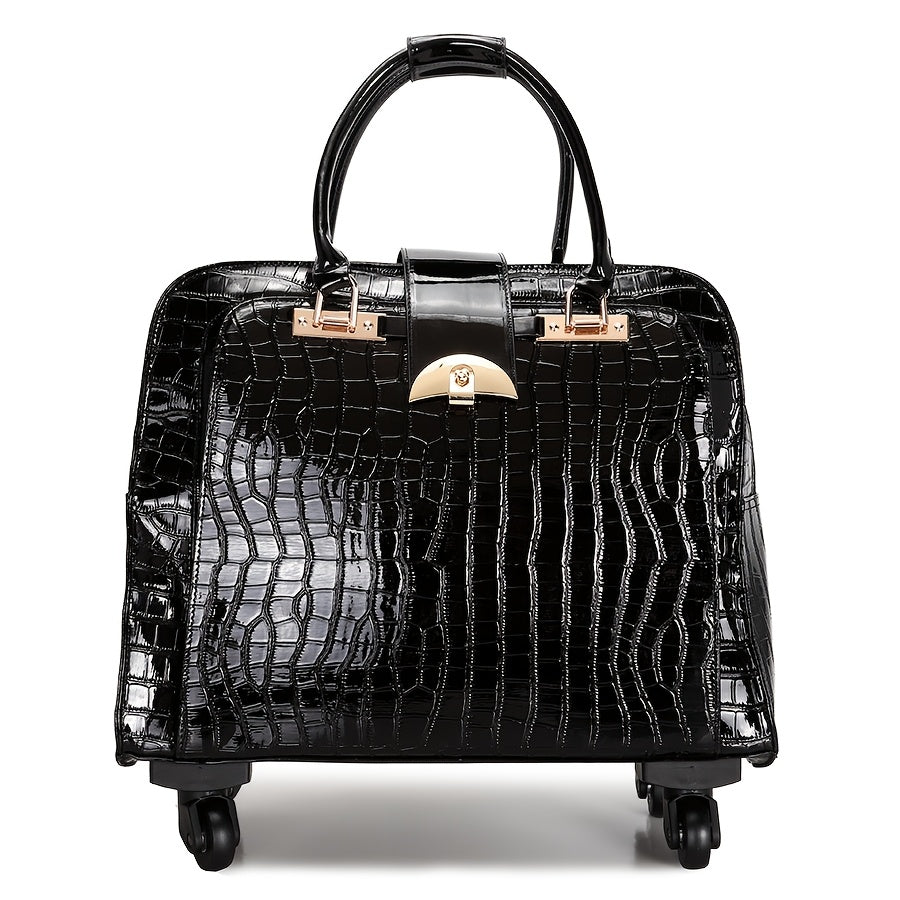 Bright Sided Suitcase with Wheels That Can Be Pushed And Carried By Hand, Large Capacity Travel Suitcase with Zipper, Square Bag Function Bag with Wheeled Travel Suitcase
