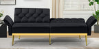 ACMEASE Velvet Sofa Bed Featuring Adjustable Armrests And Backrests, a Contemporary Recliner Sleeper Couch with a Tufted Design, a Convertible Loveseat Sofa with Golden Legs Suitable for The Living Room, Bedroom, Or Studio