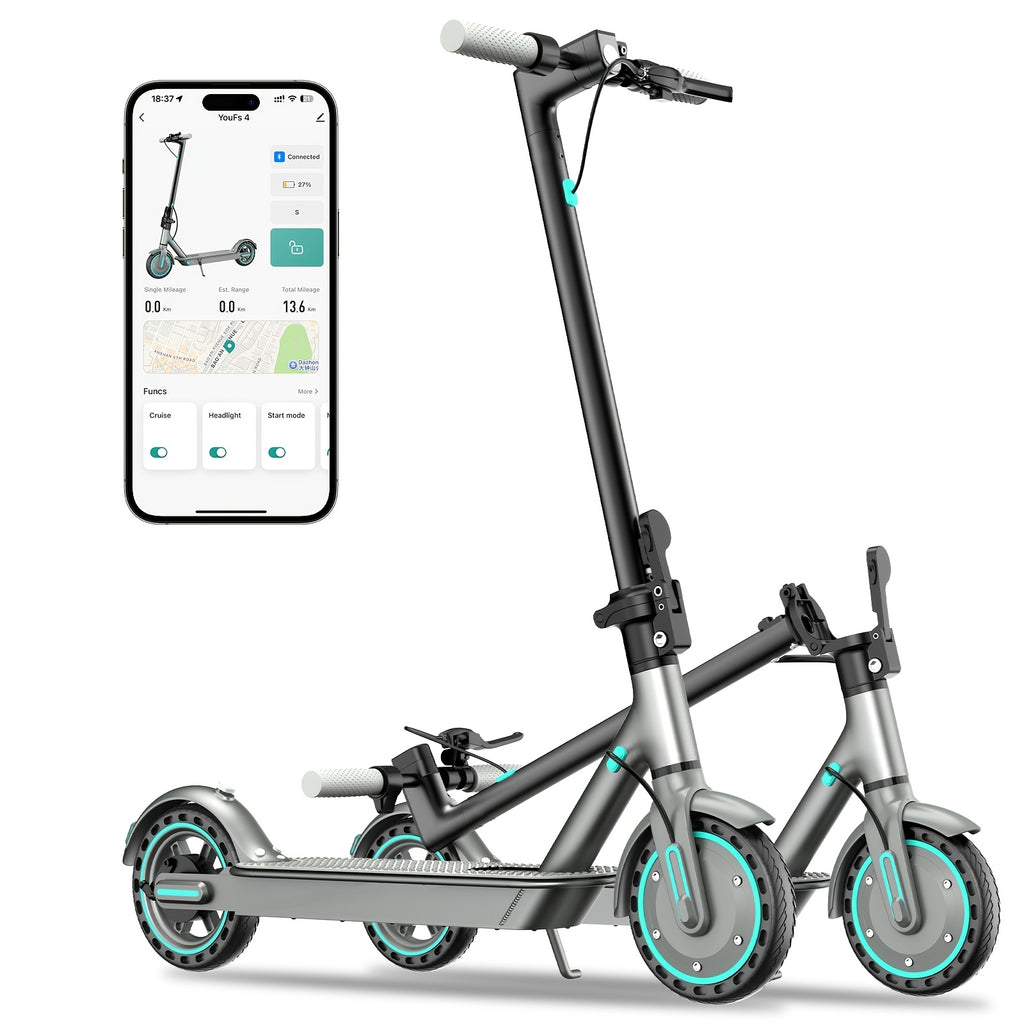Adult Electric Scooter with A Powerful 350W Motor, Top Speed Of 15 Mph Maximum Range Of 30 Miles 8.5-inch Honeycomb Tires, 3 Adjustable Speeds, One-button Folding Design, Dual Brakes, And App Control. Suitable for Both Men And Women