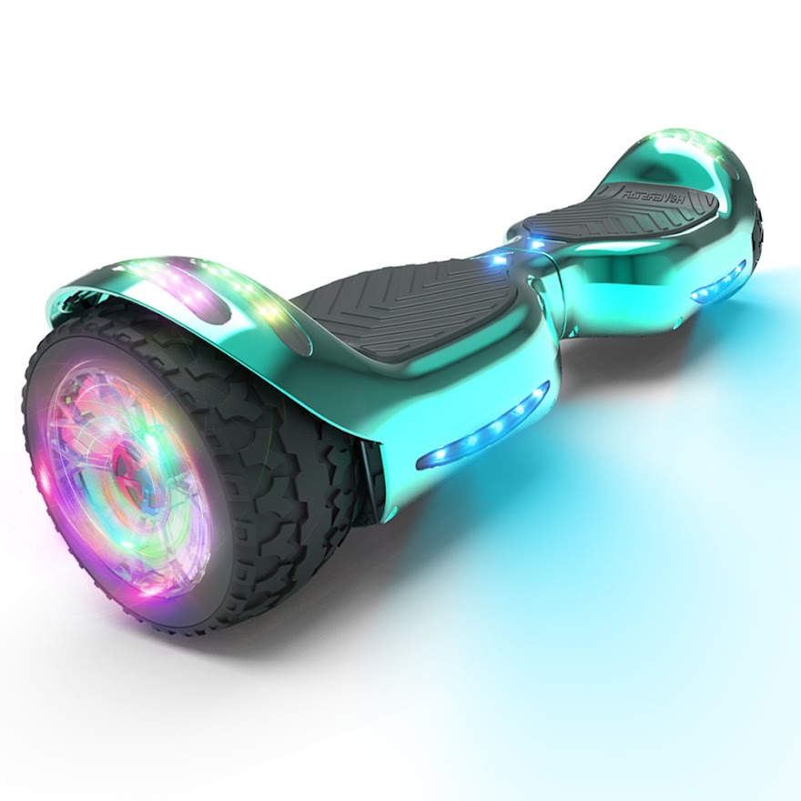 6.5-Inch Hoverboard with 10-Mile Range and 7 MPH Top Speed, Self-Balancing Electric Scooter with Dual Motors, Portable Design and Smooth Riding Performance. The compact 6.5-inch wheels provide responsive handling and easy control, while the rechargeable b