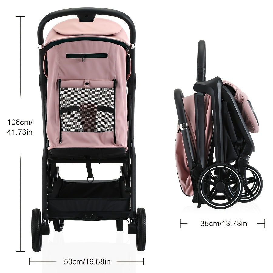 Baby Stroller, Lightweight Stroller, Easy to Fold, Can Sit Or Lie, Toys, Removable Handles, Larger Storage Basket, Compact Folded Size, Reclining Seat, Shock-Absorbing Quick-Release Feature, Baby Products, Baby Essentials, Baby Items