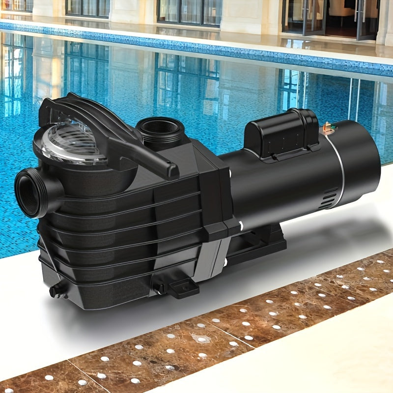 2.5HP Dual Voltage/Dual Speed Voltage Swimming Pool Pump, 6000GPH Flow, Self-Priming Water Pump for Swimming Pool Public Pool Water Amusement Park And Hot Tubs, with Filter Basket Transparent Lid Drain Plug, 115V Or 115V/230V