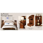 A Sleek Nightstand Made of Solid Wood in a Mid-Century Modern Style, Featuring a Robust And Durable Build, Designed to Save Space in Your Bedroom Or Living Room (1pc)