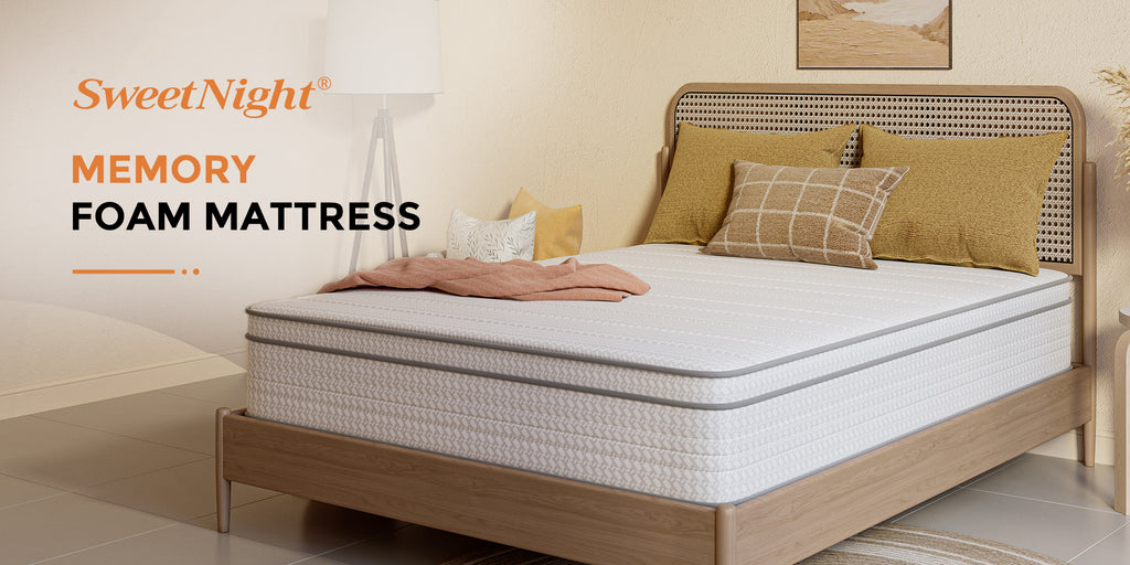 SweetNight 6/8/10/12/14 inch Memory Foam Hybrid Mattress With Pocket Springs, Twin Xl, Full, Queen, King, Sizes In A Box, Medium Firm, Mattresses For Support Comfort, Fiberglass-Free