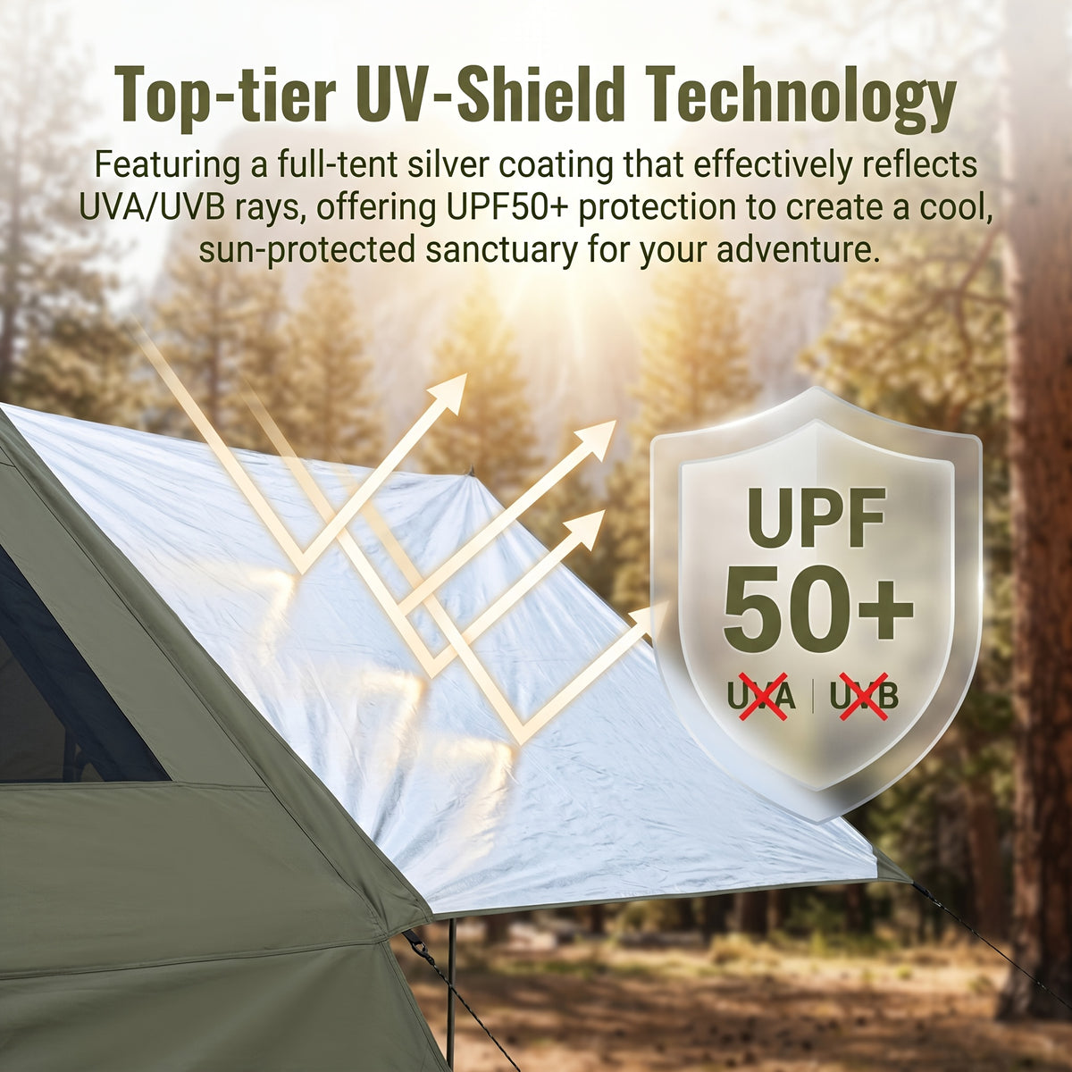 6-10 Person Inflatable Camping Tent - Easy-To-Set-Up Family Outdoor Tent with Sunshade, Windproof, Heat Insulation, And Mosquito Protection. High-Quality Design, Suitable for All Seasons, Includes Storage Bag, Air Conditioning Vent, And Chimney