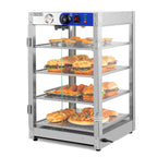 5-Tier Food Warmer Pizza Warmer Countertop, Food Warmer Display Pretzel Warmer with LED Lighting Removable Shelves Glass Door, Pastry Display Case for Buffet Restaurant Cafe, 110V 800W
