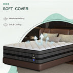 12in/14inch Twin, Full, Queen, King, Mattress Memony Foam And Spring, Medium Firm Mattress For Cooling, Pressure Relief, Edge Support & Motion Isolation Boxed