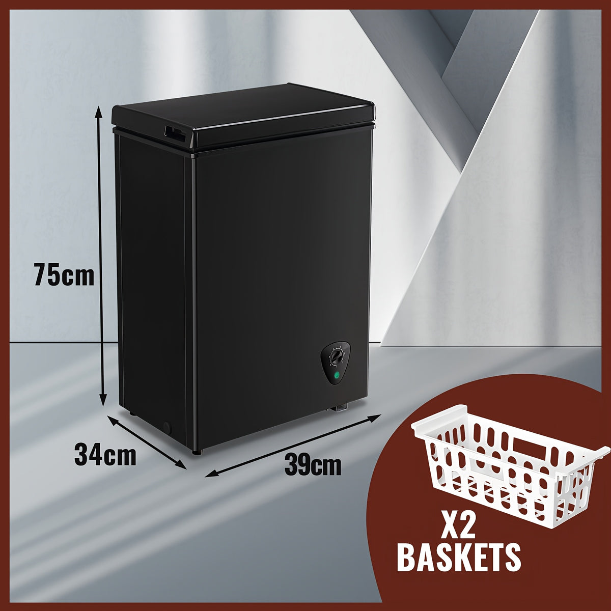 [Small Deep Freezer] 2.5 Cu.Ft Chest Freezer With 2 Removable Baskets, Small Deep Freezer Adjustable 7 Thermostat, Quiet Mini Freezer Free-Standing Top Door, Energy Saving For Apartmen, Garage, Basement, Dorm, Home