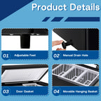 [Large Chest Freezer] Chest Deep Freezer, Large Freestanding Chest Freezer With 7 Level Adjustable Thermostat, Compact Top-Opening Deep Freezer With Removable Storage Baskets, Black
