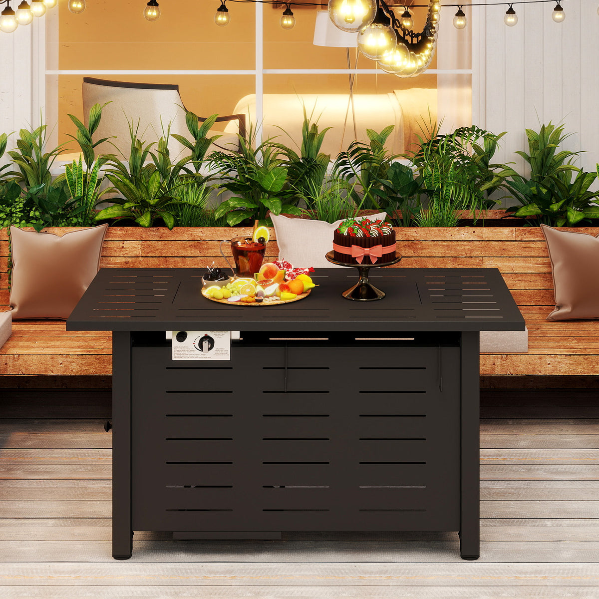 Propane Fire Pit Table for Dining and Outdoor Heat in 28 40 or 44 Inch Sizes – 50000 BTU Output